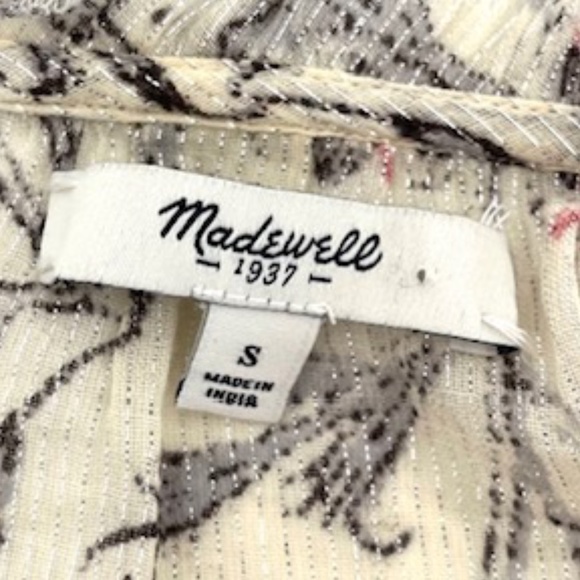 Madewell Floral Print Sheer Casual Crepe Blouse - Picture 6 of 7